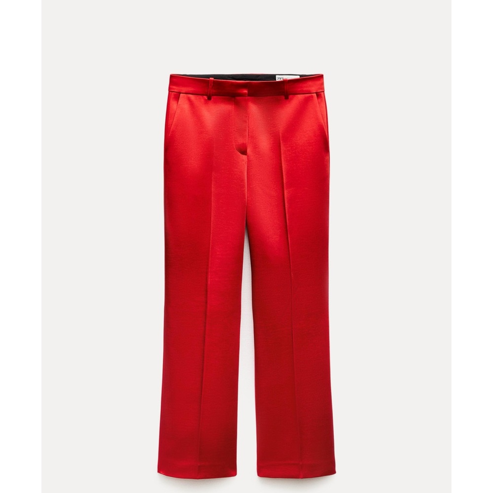 ZARA NWT- RED ELEGANT PANTS. SIZE XSMALL. FRONT ZIPPER, HIDDEN BACK POCKETS.